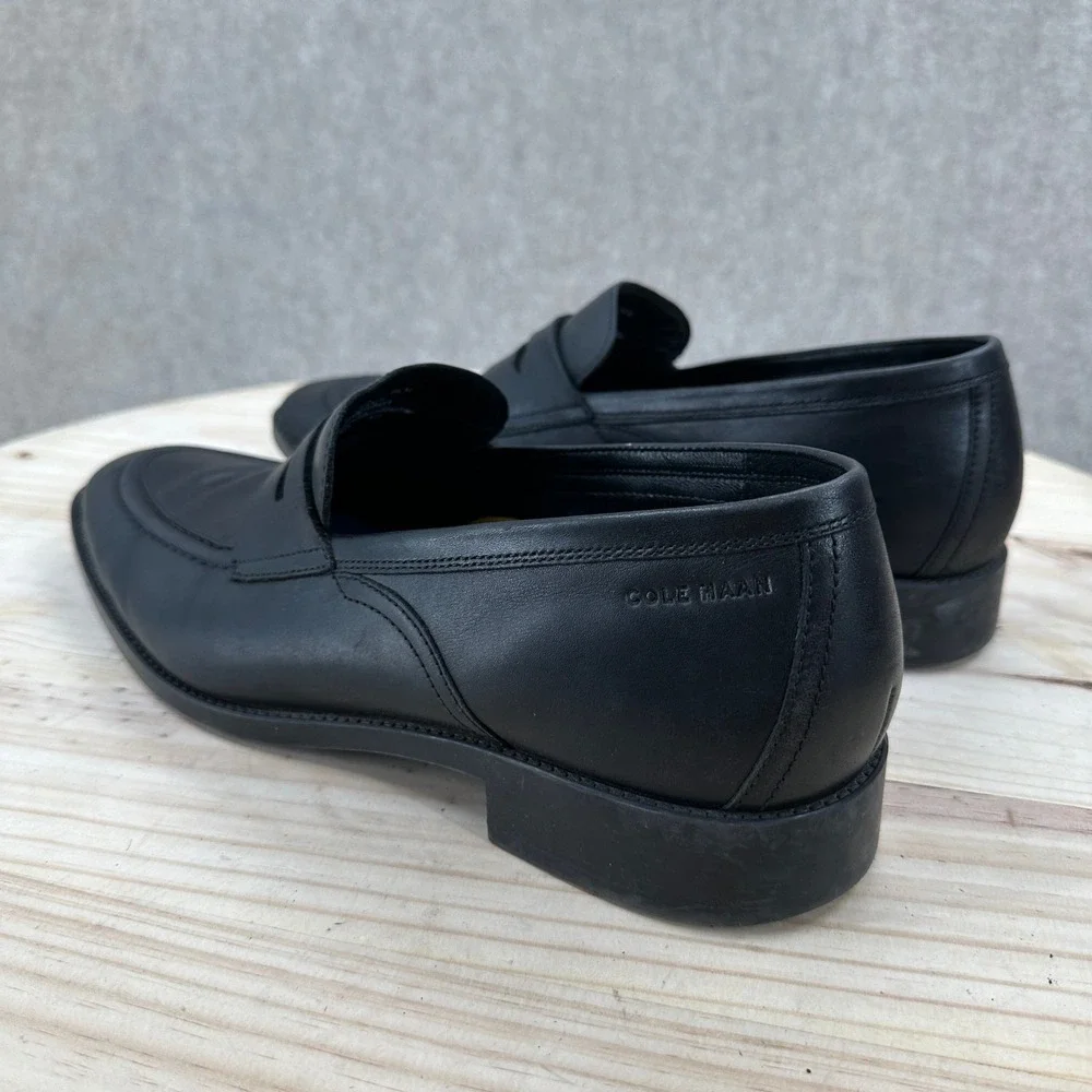 Cole Haan Penny Loafers Mens‎ 9.5 Black Leather Classic Dress Shoes